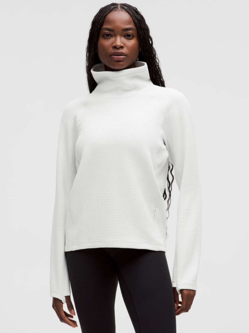 Lululemon Waffle-Knit Funnel-Neck Long-Sleeve Shirt